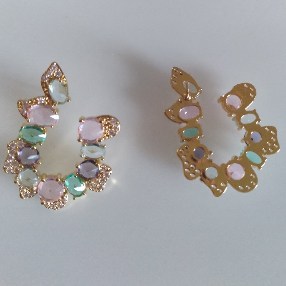 Beautiful Pastel Rhinestone Earrings - Picture 3 of 6